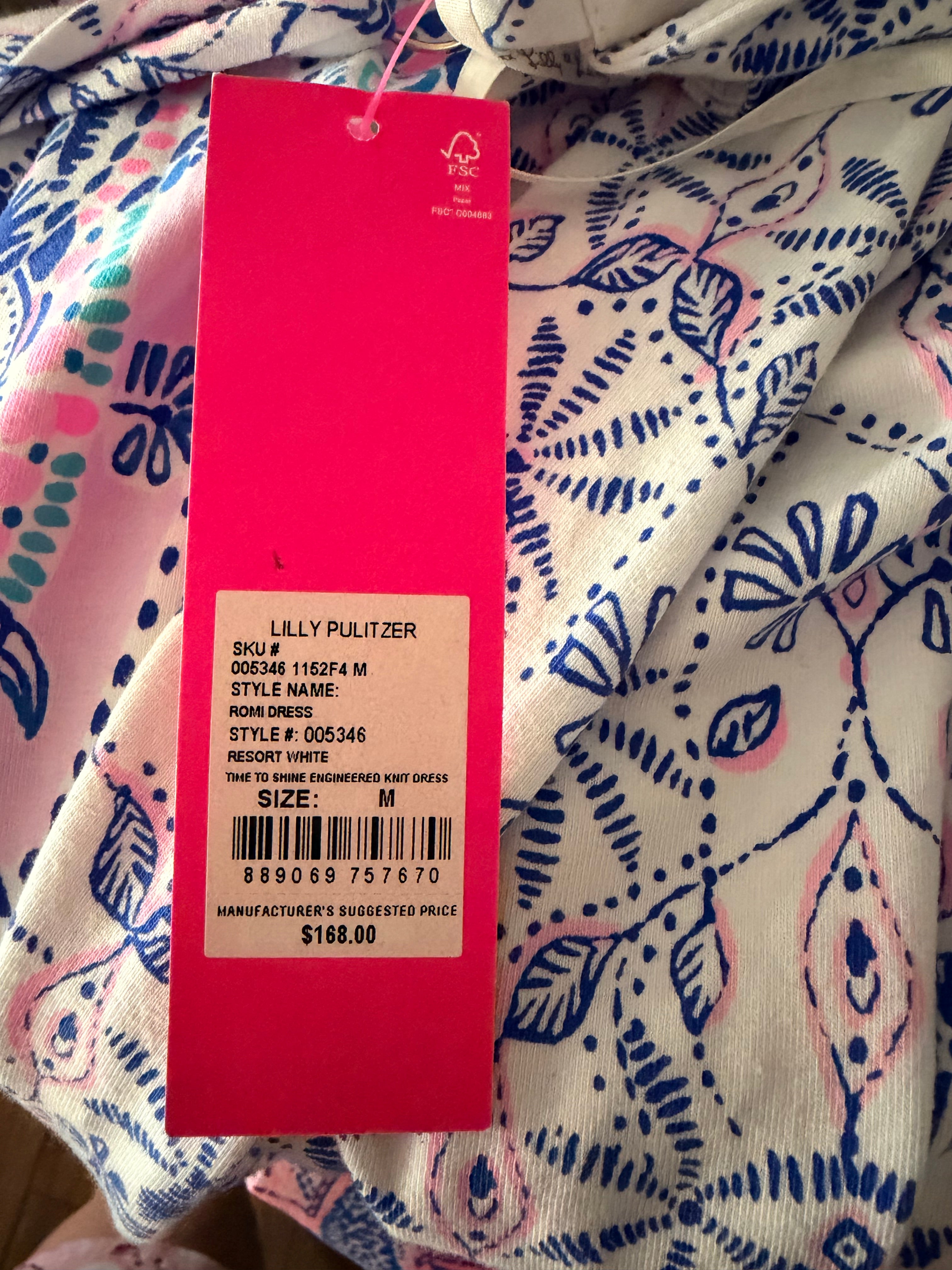 NWT Lilly Pulitzer Romi Resort White Time to Shine Engineered Knot Dress medium
